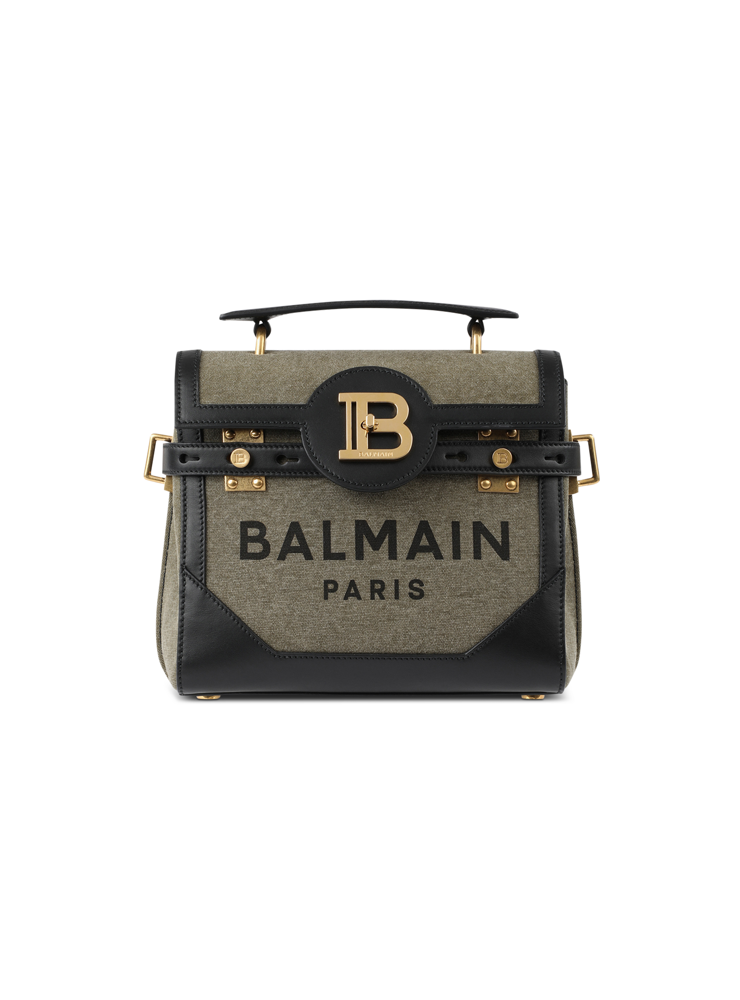 EXCLUSIVE - Canvas B-Buzz 23 bag with leather panels - Women | BALMAIN