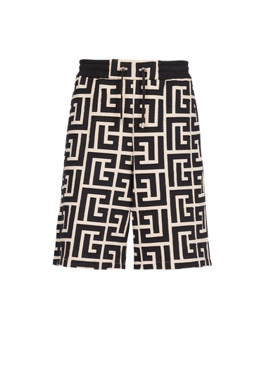 Cotton shorts with maxi Balmain monogram