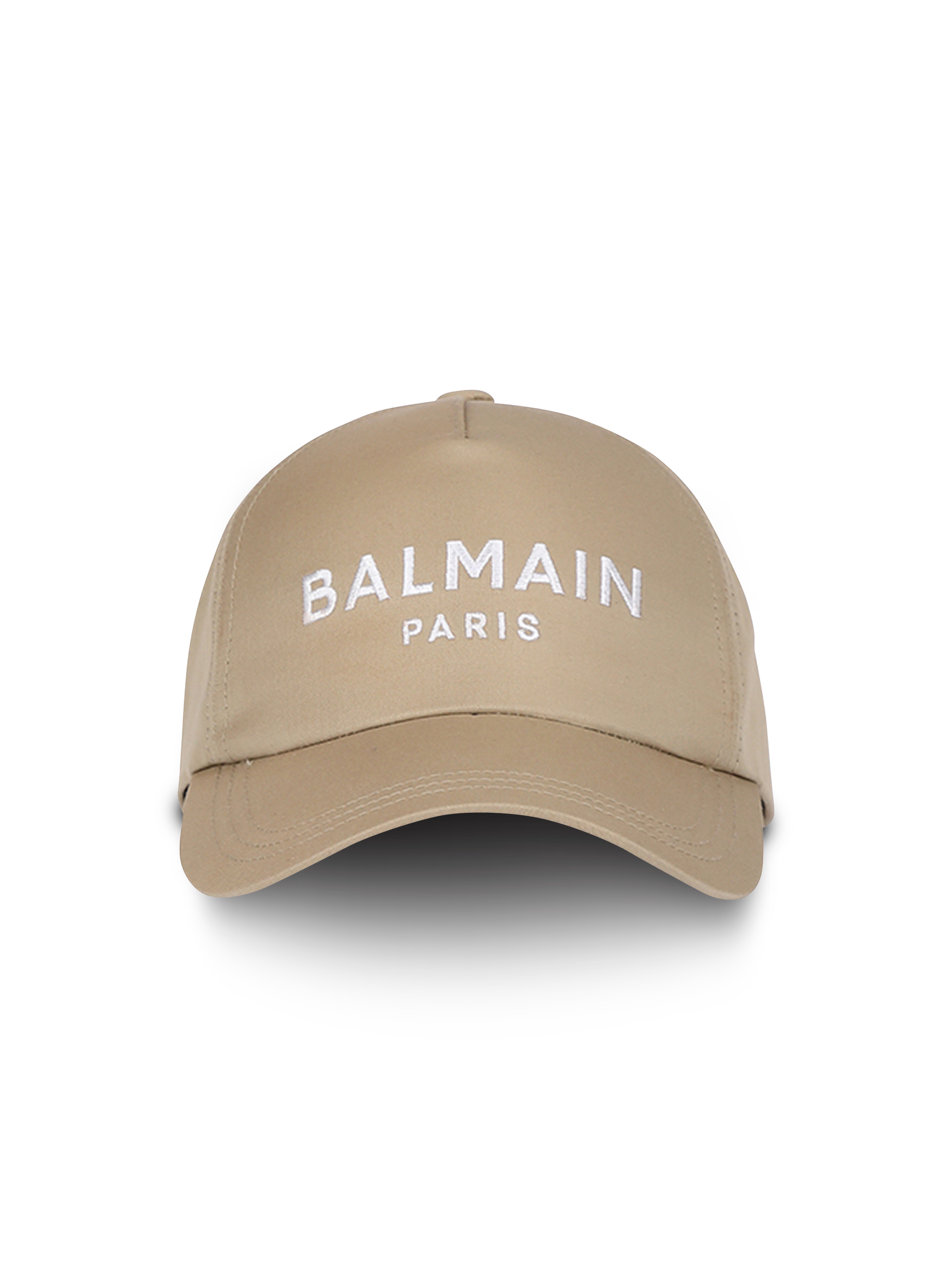 Cotton cap with Balmain Paris logo, beige