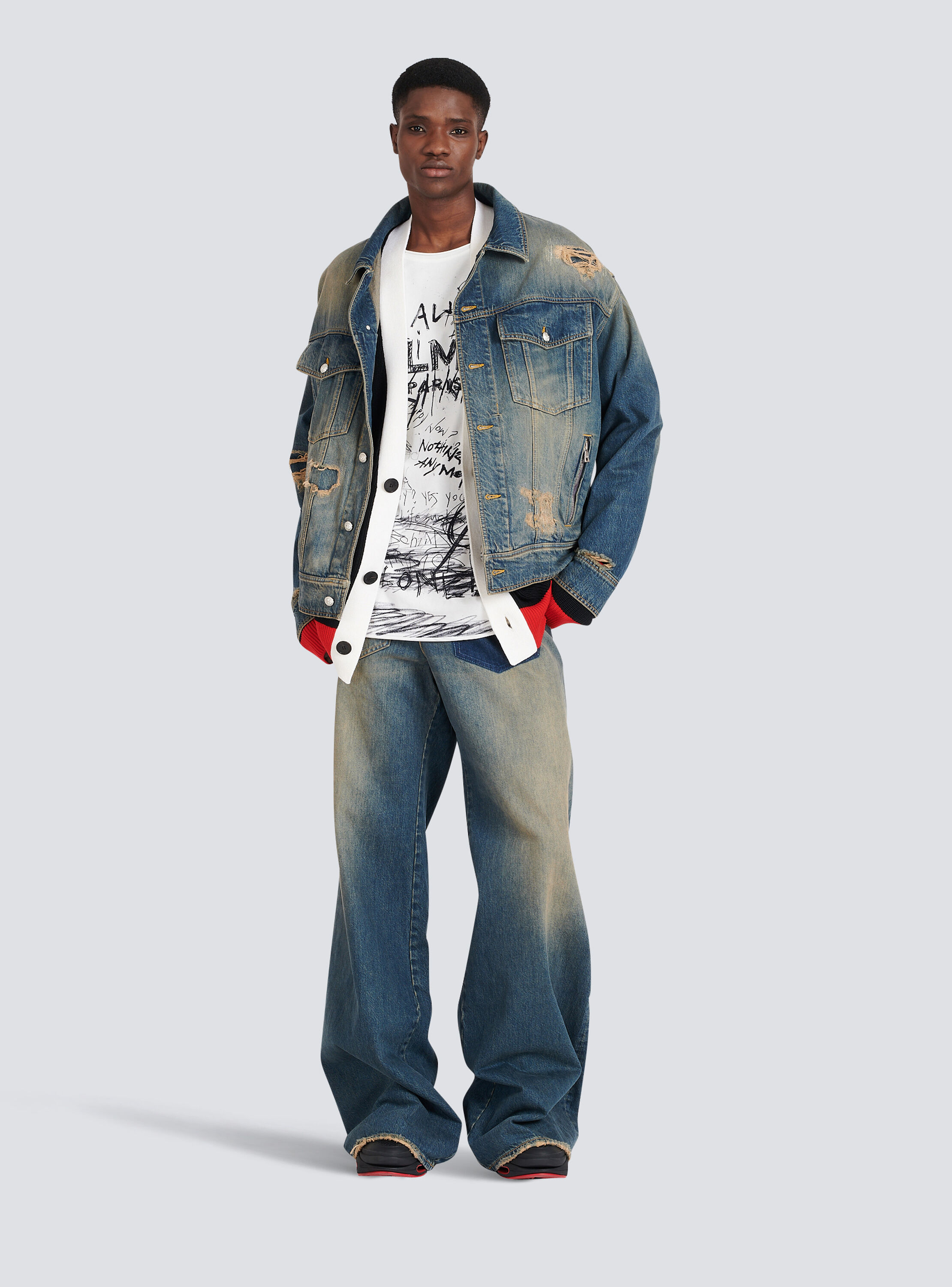 Ripped denim jacket - Men | BALMAIN