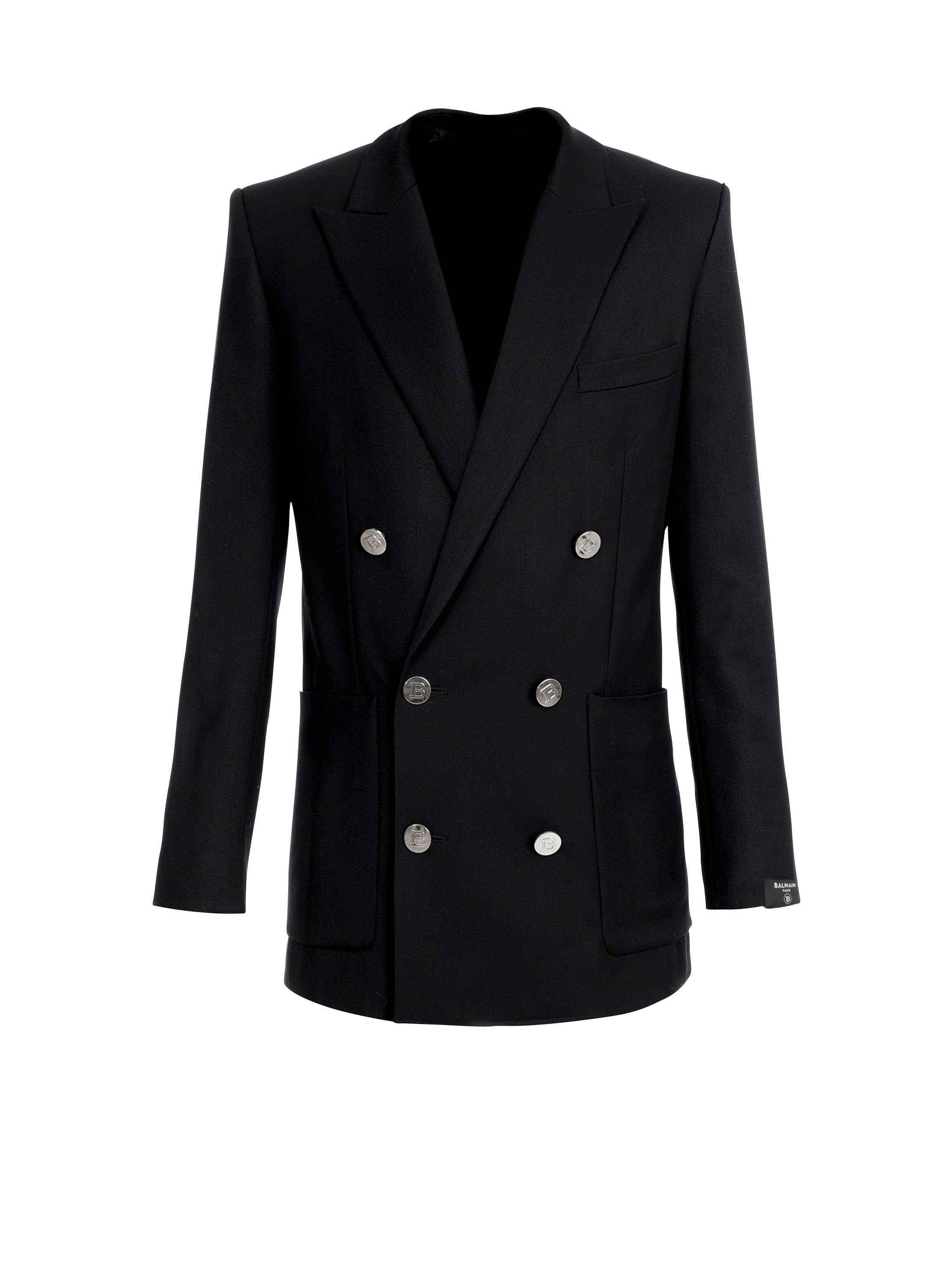 Twill blazer with double-breasted 