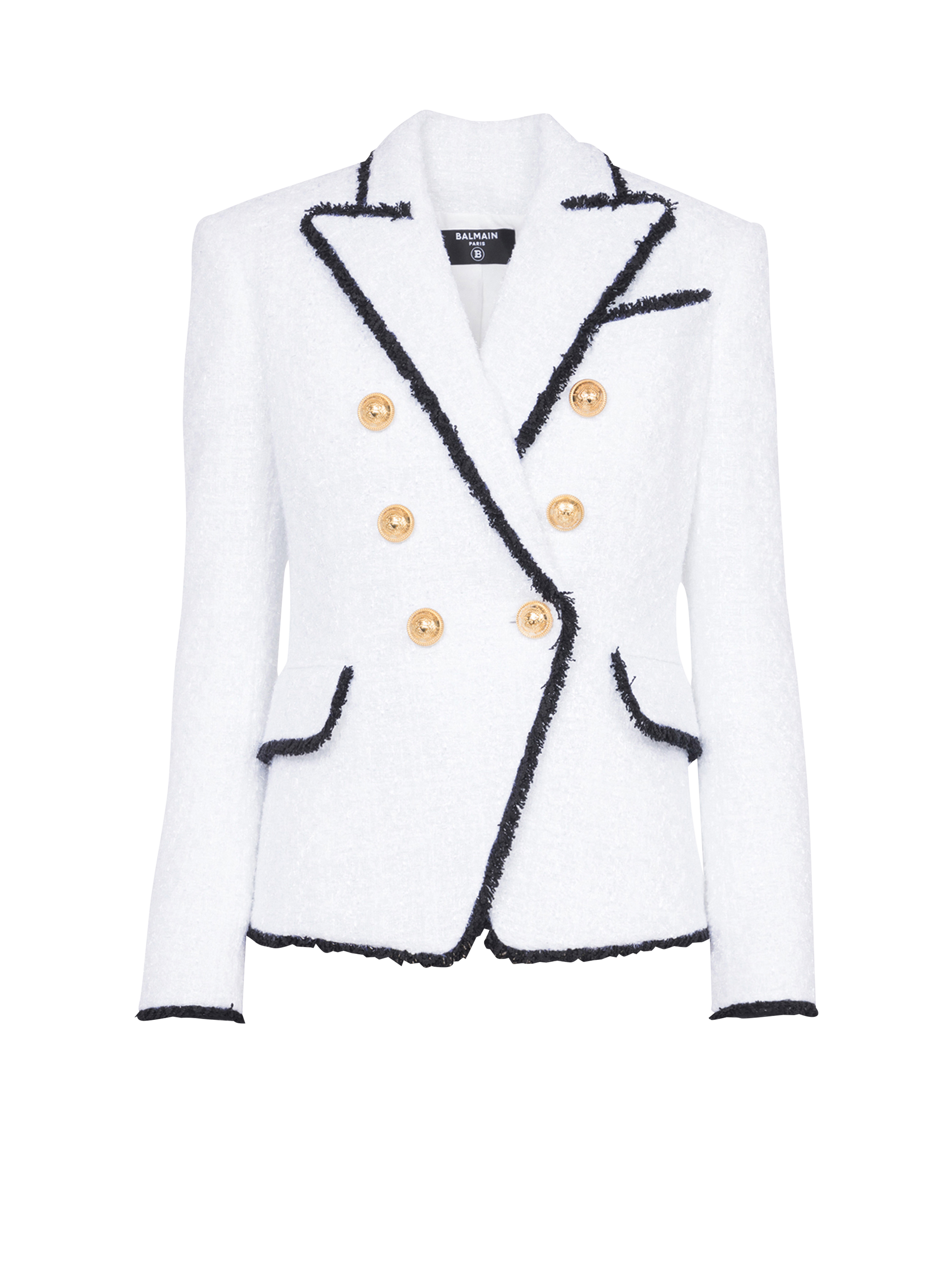 Tweed jacket , white, hi-res
