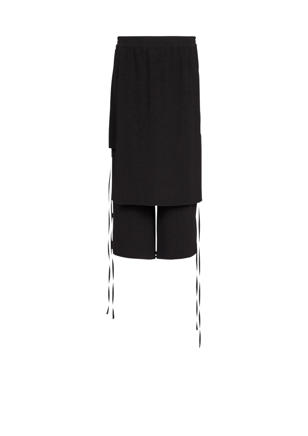 Eco-designed crepe shorts, black, hi-res