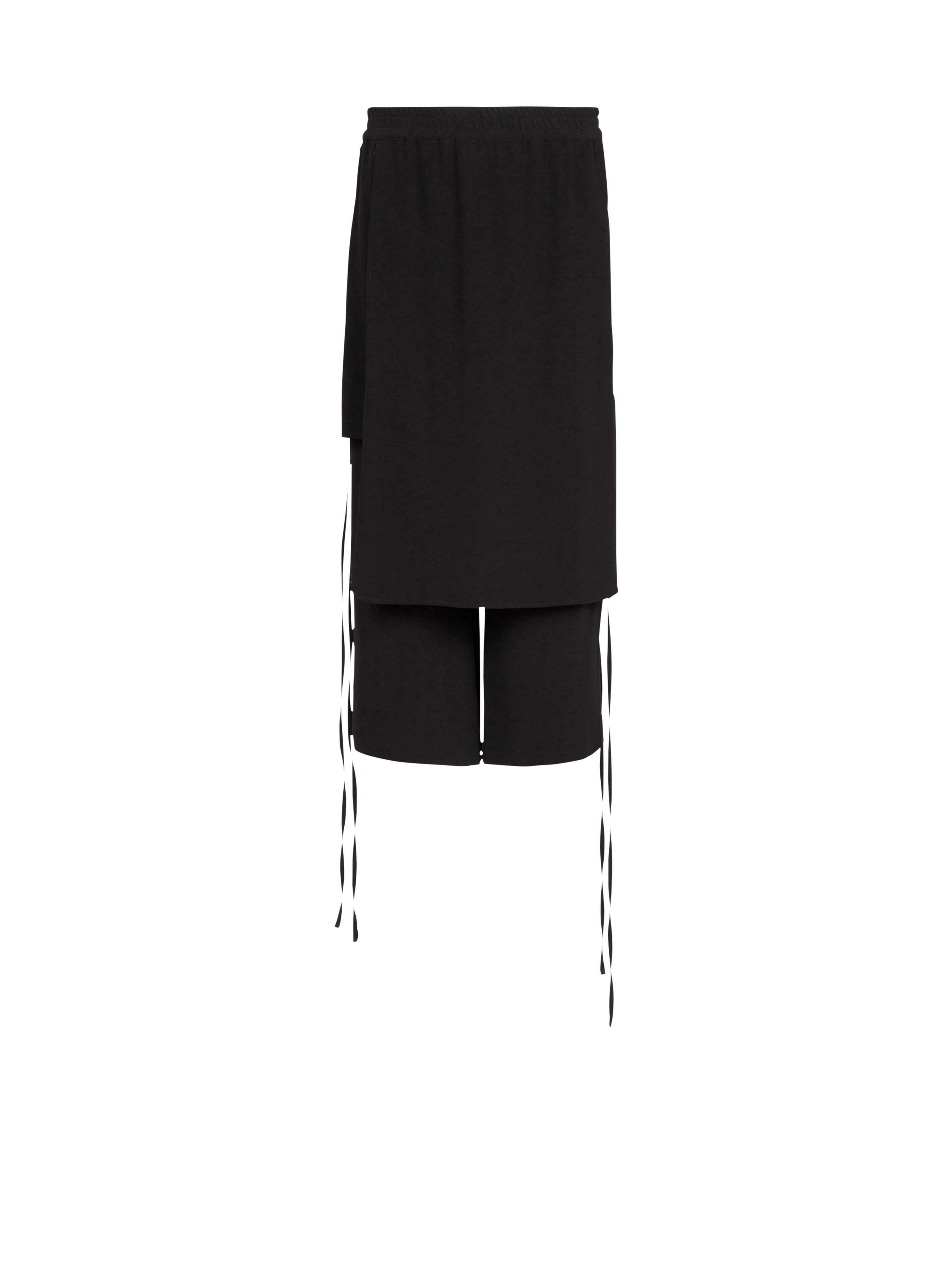 Eco-designed crepe shorts, black, hi-res