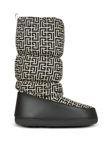 Capsule After ski - Quilted nylon après-ski boots with Balmain monogram pattern