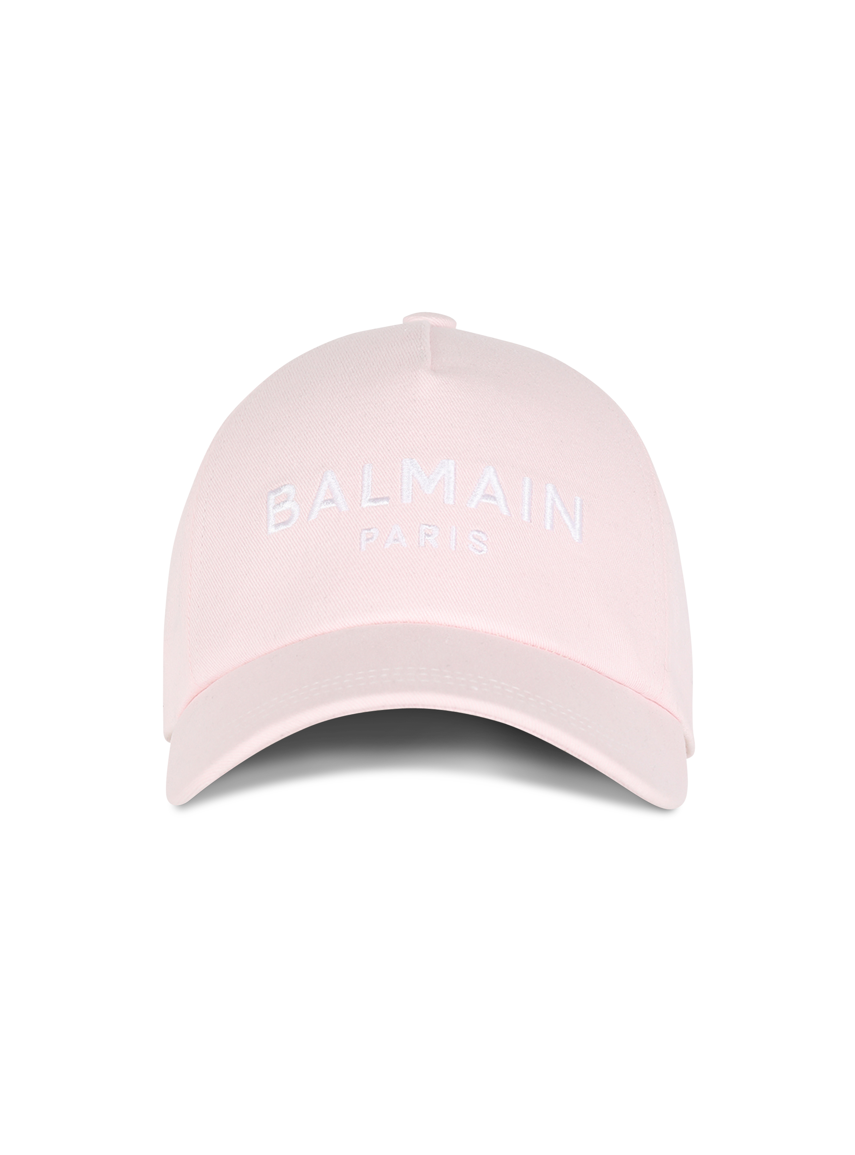 Cotton cap with Balmain logo, pink, hi-res