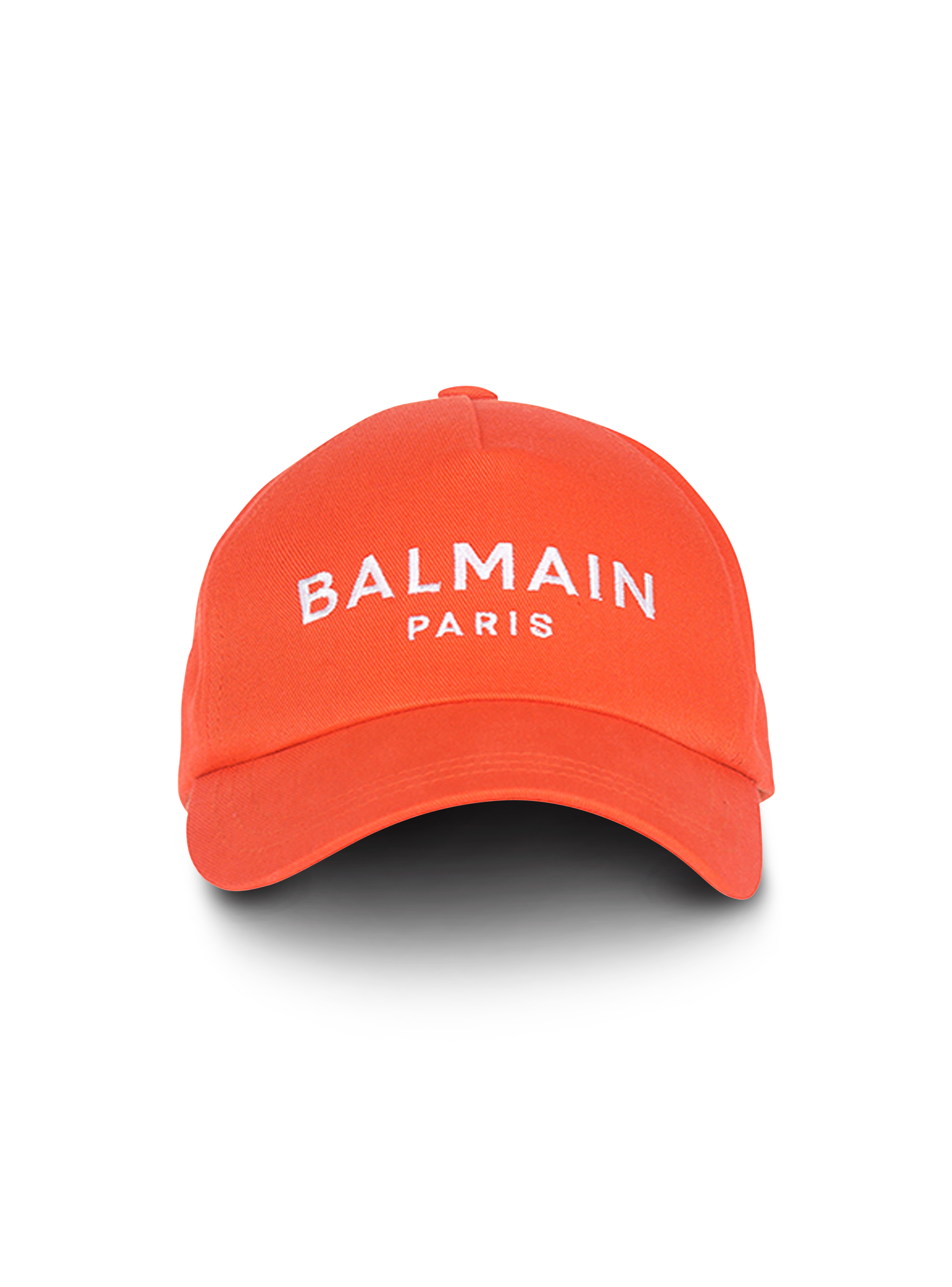 Cotton cap with Balmain Paris logo, orange, hi-res